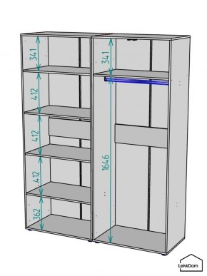 Шкаф Linnea MHR-4PO-1 2050х1600х510 (Белый-М 11.1.1) в Первоуральске - pervouralsk.mebel24.online | фото 3