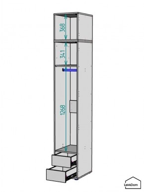 Шкаф с антресолью Linnea MHR-1A-3 2450х400х510 (ДВ-М 11.1.25) в Первоуральске - pervouralsk.mebel24.online | фото 3