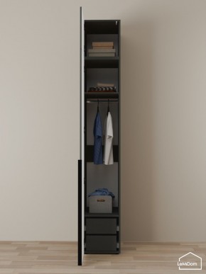 Шкаф с антресолью Linnea MHR-1A-3 2450х400х510 (Графит-М 11.1.25) в Первоуральске - pervouralsk.mebel24.online | фото 6