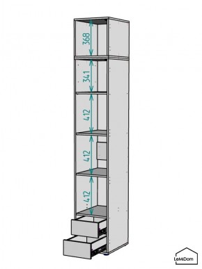 Шкаф с антресолью Linnea MHR-1A-4 2450х400х510 (ДВ-М 11.1.25) в Первоуральске - pervouralsk.mebel24.online | фото 3