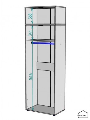 Шкаф с антресолью Linnea MHR-2A-1 2450х800х510 (Графит-М 11.1.25) в Первоуральске - pervouralsk.mebel24.online | фото 3