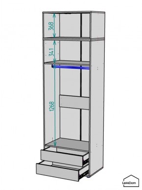 Шкаф с антресолью Linnea MHR-2A-3 2450х800х510 (ДВ-М 11.1.25) в Первоуральске - pervouralsk.mebel24.online | фото 3