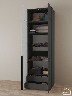 Шкаф с антресолью Linnea MHR-2A-3 2450х800х510 (Графит-М 11.1.25) в Первоуральске - pervouralsk.mebel24.online | фото 6