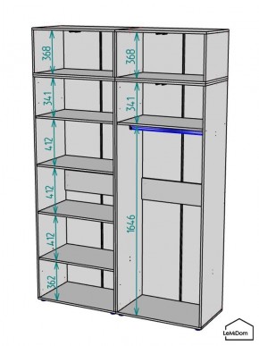 Шкаф с антресолью Linnea MHR-4A-1 2450х1600х510 (ДВ-М 11.1.25) в Первоуральске - pervouralsk.mebel24.online | фото 3