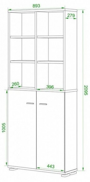 Шкаф-витрина Домино ПУ-30-4-ФС в Первоуральске - pervouralsk.mebel24.online | фото 2