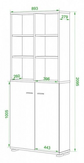 Стеллаж комбинированный Домино Лайт ПУ-30-4 в Первоуральске - pervouralsk.mebel24.online | фото 2