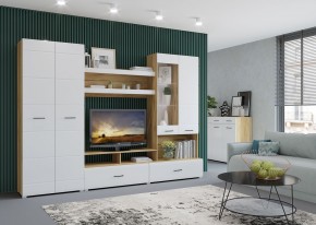 Стенка НЕНСИ 1 (Крафт золотой/Белый глянец) в Первоуральске - pervouralsk.mebel24.online | фото 3