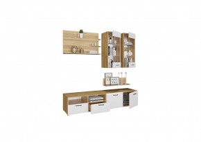 Стенка НЕНСИ 3 (Крафт золотой/Белый глянец) в Первоуральске - pervouralsk.mebel24.online | фото 2