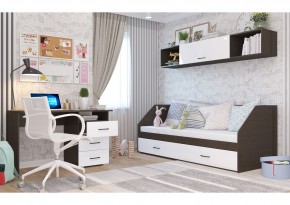 Стол 1200/3 ящика НЕНСИ (Венге/Белый глянец) в Первоуральске - pervouralsk.mebel24.online | фото 2