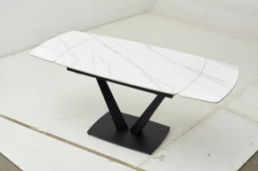 Стол ALATRI 120 MATT WHITE MARBLE SOLID CERAMIC / BLACK, ®DISAUR в Первоуральске - pervouralsk.mebel24.online | фото 1