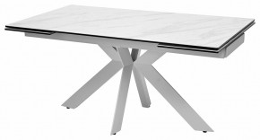 Стол BELLUNO 160 MARBLES KL-99 Белый мрамор матовый, итальянская керамика/ белый каркас, ®DISAUR в Первоуральске - pervouralsk.mebel24.online | фото 2