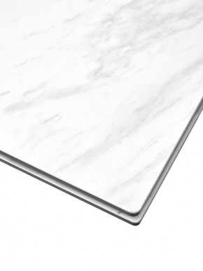 Стол BELLUNO 160 MARBLES KL-99 Белый мрамор матовый, итальянская керамика/ белый каркас, ®DISAUR в Первоуральске - pervouralsk.mebel24.online | фото 4