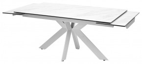 Стол BELLUNO 160 MARBLES KL-99 Белый мрамор матовый, итальянская керамика/ белый каркас, ®DISAUR в Первоуральске - pervouralsk.mebel24.online | фото 5