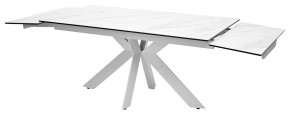 Стол BELLUNO 160 MARBLES KL-99 Белый мрамор матовый, итальянская керамика/ белый каркас, ®DISAUR в Первоуральске - pervouralsk.mebel24.online | фото 7