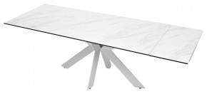 Стол BELLUNO 160 MARBLES KL-99 Белый мрамор матовый, итальянская керамика/ белый каркас, ®DISAUR в Первоуральске - pervouralsk.mebel24.online | фото 8