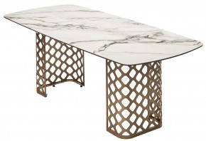 Стол CHIAVARI 220 KL-188 Контрастный мрамор матовый, итальянская керамика / Шампань, ®DISAUR в Первоуральске - pervouralsk.mebel24.online | фото 7