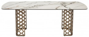 Стол CHIAVARI 220 KL-188 Контрастный мрамор матовый, итальянская керамика / Шампань, ®DISAUR в Первоуральске - pervouralsk.mebel24.online | фото 8