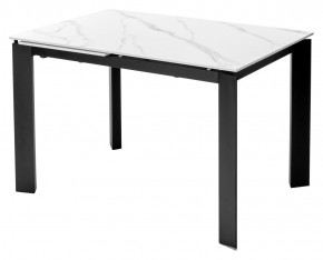 Стол CORNER 120 MATT WHITE MARBLE SOLID CERAMIC / BLACK, ®DISAUR в Первоуральске - pervouralsk.mebel24.online | фото 1