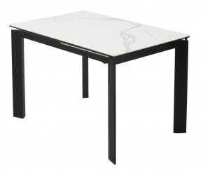 Стол CORNER 120 MATTE STATUARIO Белый мрамор матовый керамика, стекло/ черный каркас, ®DISAUR в Первоуральске - pervouralsk.mebel24.online | фото
