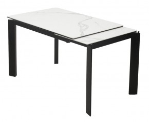 Стол CORNER 120 MATTE STATUARIO Белый мрамор матовый керамика, стекло/ черный каркас, ®DISAUR в Первоуральске - pervouralsk.mebel24.online | фото 3