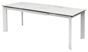 Стол CREMONA 140 HIGH GLOSS STATUARIO Белый мрамор глянцевый, керамика/ белый каркас, ®DISAUR в Первоуральске - pervouralsk.mebel24.online | фото 4
