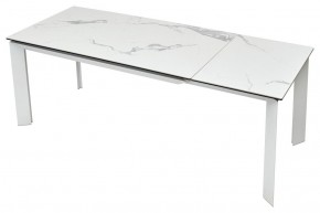 Стол CREMONA 140 HIGH GLOSS STATUARIO Белый мрамор глянцевый, керамика/ белый каркас, ®DISAUR в Первоуральске - pervouralsk.mebel24.online | фото 5