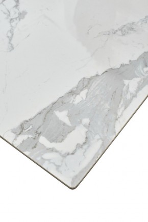 Стол CREMONA 140 HIGH GLOSS STATUARIO Белый мрамор глянцевый, керамика/ белый каркас, ®DISAUR в Первоуральске - pervouralsk.mebel24.online | фото 6
