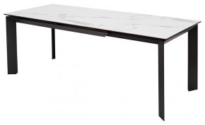 Стол CREMONA 140 HIGH GLOSS STATUARIO Белый мрамор глянцевый, керамика/ черный каркас, ®DISAUR в Первоуральске - pervouralsk.mebel24.online | фото 2