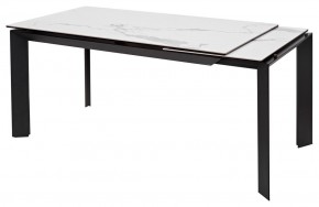 Стол CREMONA 140 HIGH GLOSS STATUARIO Белый мрамор глянцевый, керамика/ черный каркас, ®DISAUR в Первоуральске - pervouralsk.mebel24.online | фото 3