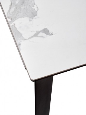 Стол CREMONA 140 HIGH GLOSS STATUARIO Белый мрамор глянцевый, керамика/ черный каркас, ®DISAUR в Первоуральске - pervouralsk.mebel24.online | фото 4