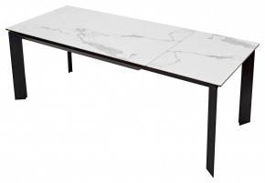 Стол CREMONA 140 HIGH GLOSS STATUARIO Белый мрамор глянцевый, керамика/ черный каркас, ®DISAUR в Первоуральске - pervouralsk.mebel24.online | фото 8