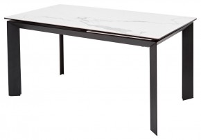 Стол CREMONA 140 MATTE STATUARIO Белый мрамор матовый, керамика/ черный каркас, ®DISAUR в Первоуральске - pervouralsk.mebel24.online | фото 1