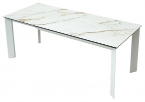 Стол CREMONA 160 KL-188 Контрастный мрамор / белый каркас, ®DISAUR в Первоуральске - pervouralsk.mebel24.online | фото 2