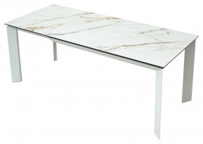 Стол CREMONA 180 KL-188 Контрастный мрамор матовый, итальянская керамика/ белый каркас, ®DISAUR в Первоуральске - pervouralsk.mebel24.online | фото 9