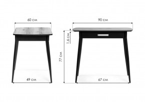 Стол деревянный Вики 90х60х77 делано / черный в Первоуральске - pervouralsk.mebel24.online | фото 2