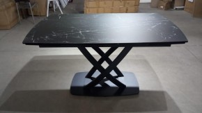 Стол FOGGIA 140 KL-116 Черный мрамор матовый, итальянская керамика/ черный каркас, ®DISAUR в Первоуральске - pervouralsk.mebel24.online | фото 2