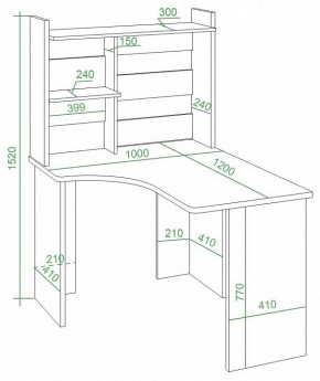 Стол компьютерный Домино Lite СКЛ-Угл120+НКЛ-100 в Первоуральске - pervouralsk.mebel24.online | фото 3