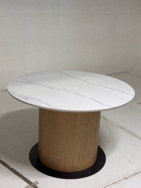Стол MESA D120 цвет БЕЛЫЙ МРАМОР M326 / Каркас OAK, ®DISAUR в Первоуральске - pervouralsk.mebel24.online | фото 2