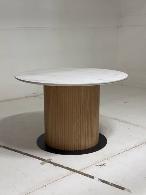 Стол MESA D120 цвет БЕЛЫЙ МРАМОР M326 / Каркас OAK, ®DISAUR в Первоуральске - pervouralsk.mebel24.online | фото 3