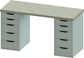 Стол письменный Ингар 2/55 140x75x55, дуб беленый/белый в Первоуральске - pervouralsk.mebel24.online | фото 2