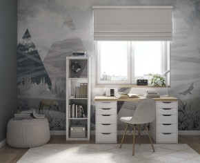 Стол письменный Ингар 2/55 140x75x55, дуб беленый/белый в Первоуральске - pervouralsk.mebel24.online | фото 4