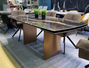 Стол ПУАНТО 200 TITANIUM LAWA NERO, керамика / МЕДЬ каркас М-City в Первоуральске - pervouralsk.mebel24.online | фото 2