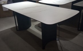 Стол RASMUS 160 TL-45 Белый мрамор, испанская керамика / черный каркас, ®DISAUR в Первоуральске - pervouralsk.mebel24.online | фото 2