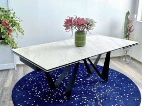 Стол RIETI 200 KL-99 Белый мрамор матовый, итальянская керамика / черный каркас, ®DISAUR в Первоуральске - pervouralsk.mebel24.online | фото 2