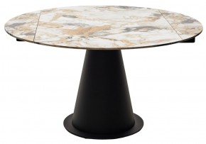 Стол TERAMO 135 GLOSS GRAND JADE SOLID CERAMIC, керамика, поворотн.механизм / Черный каркас, ®DISAUR в Первоуральске - pervouralsk.mebel24.online | фото