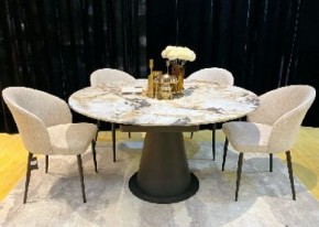 Стол TERAMO 135 GLOSS GRAND JADE SOLID CERAMIC, керамика, поворотн.механизм / Черный каркас, ®DISAUR в Первоуральске - pervouralsk.mebel24.online | фото 2