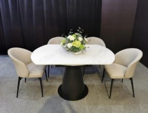Стол TERAMO 135 GLOSS GRAND JADE SOLID CERAMIC, керамика, поворотн.механизм / Черный каркас, ®DISAUR в Первоуральске - pervouralsk.mebel24.online | фото 3