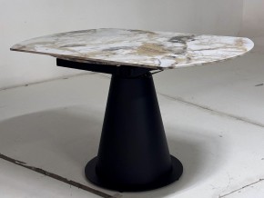 Стол TERAMO 135 GLOSS GRAND JADE SOLID CERAMIC, керамика, поворотн.механизм / Черный каркас, ®DISAUR в Первоуральске - pervouralsk.mebel24.online | фото 9
