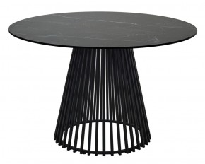 Стол TERNI 120 MATT BLACK MARBLE SOLID CERAMIC Черный мрамор матовый, керамика /Черн.каркас, ®DISAUR в Первоуральске - pervouralsk.mebel24.online | фото