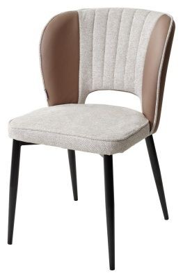 Стул HERMES WZ2042-02 светло-бежевый фактурный велюр/ HK017-31 серо-коричневый PU, М-City в Первоуральске - pervouralsk.mebel24.online | фото 1